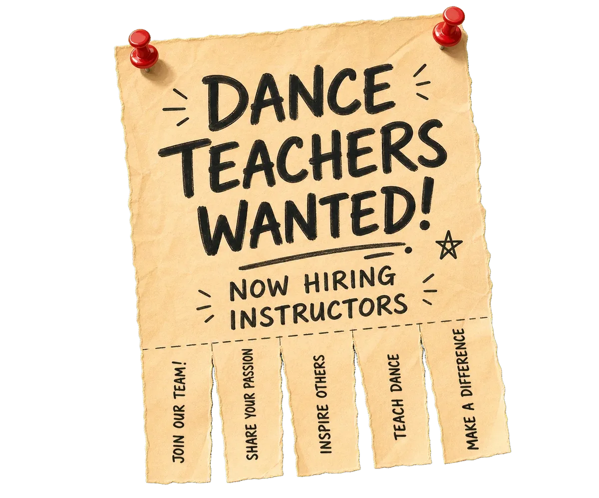 Dance teachers wanted poster pinned to a noticeboard
